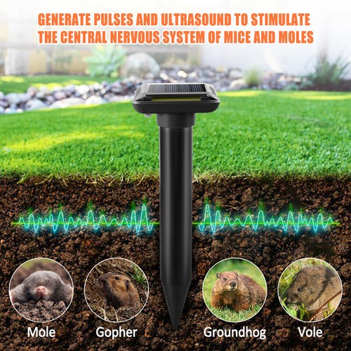 Solar Power Animal Ultrasonic Repellent Mice Gopher Mole Pest Snake Repeller LED - Picture 40 of 42