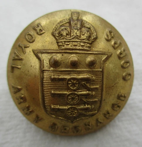British:"ROYAL ARMY ORDNANCE CORPS OFFICER'S BRASS BUTTON" (26mm, Firmin, WW2)
