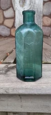 Antique Rumford Chemical Works Teal Glass Bottle Apothecary
