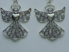 2X LARGE GUARDIAN ANGEL CHARMS KEY CHAIN BAG CHARM PURSE CLIP FOB