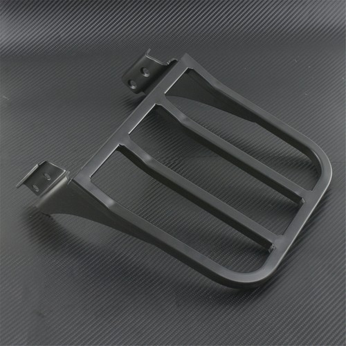 Black Backrest Sissy Bar Luggage Rack Fit For Harley Sportster XL Dyna Softail - Picture 5 of 7