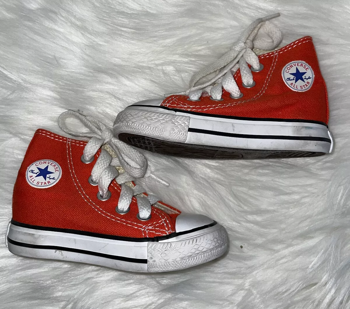 All Star Chuck Taylor Infant High Top Orange Sneakers Size 4 | eBay