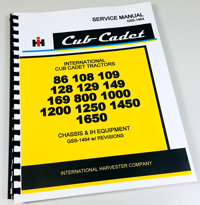 #ad #ad International Cub Cadet 86 108 109 Lawn Garden Tractor Workshop Repair Manual $18.97