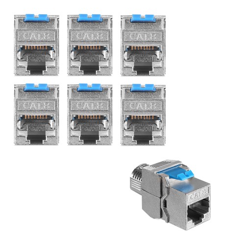 6x Connettore cavo di rete CAT8 moduli Keystone RJ45 accoppiatore Ethernet - Photo 4/7