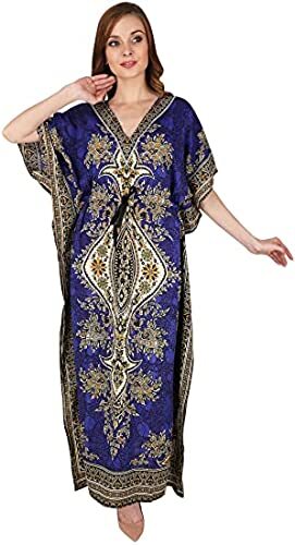 Vestido para mujer maxi largo caftán/túnica kimono vestido, ropa de dormir, vestido talla libre - Imagen 2 de 5