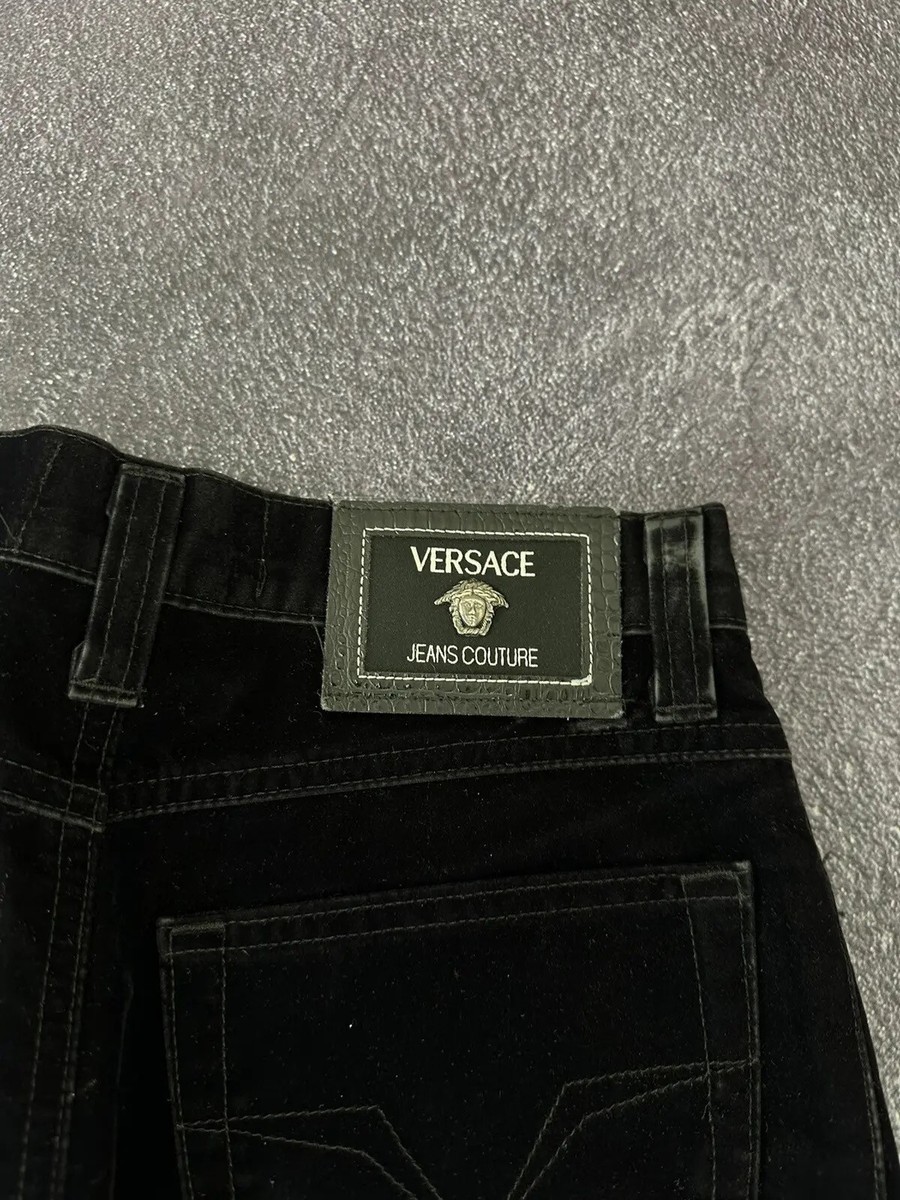 Vintage Versace Jeans Couture Velour Black Pants Jeans | eBay