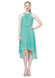 abito lungo verde tiffany