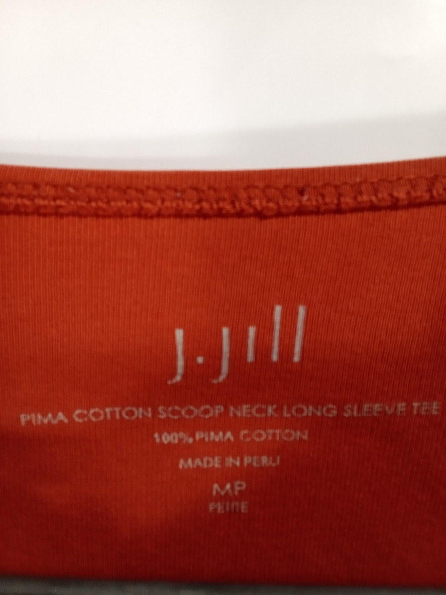 Haut Coton Pérou Occasion Automne Halloween T-shirt Manches Longues En Coton Pima Orange - Marque J. Jill, Taille XL, Occasion T-shirt J.Jill Manches Longues