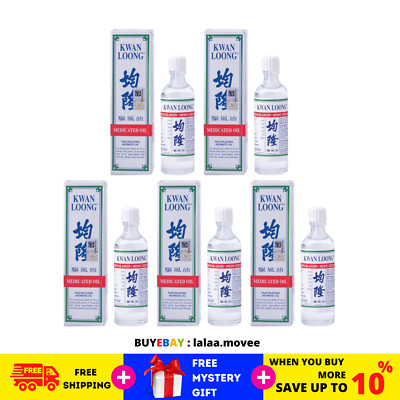 5 Flaschen Kwan Loong Medicated Oil 15ml mit Menthol & Eukalyptusöl