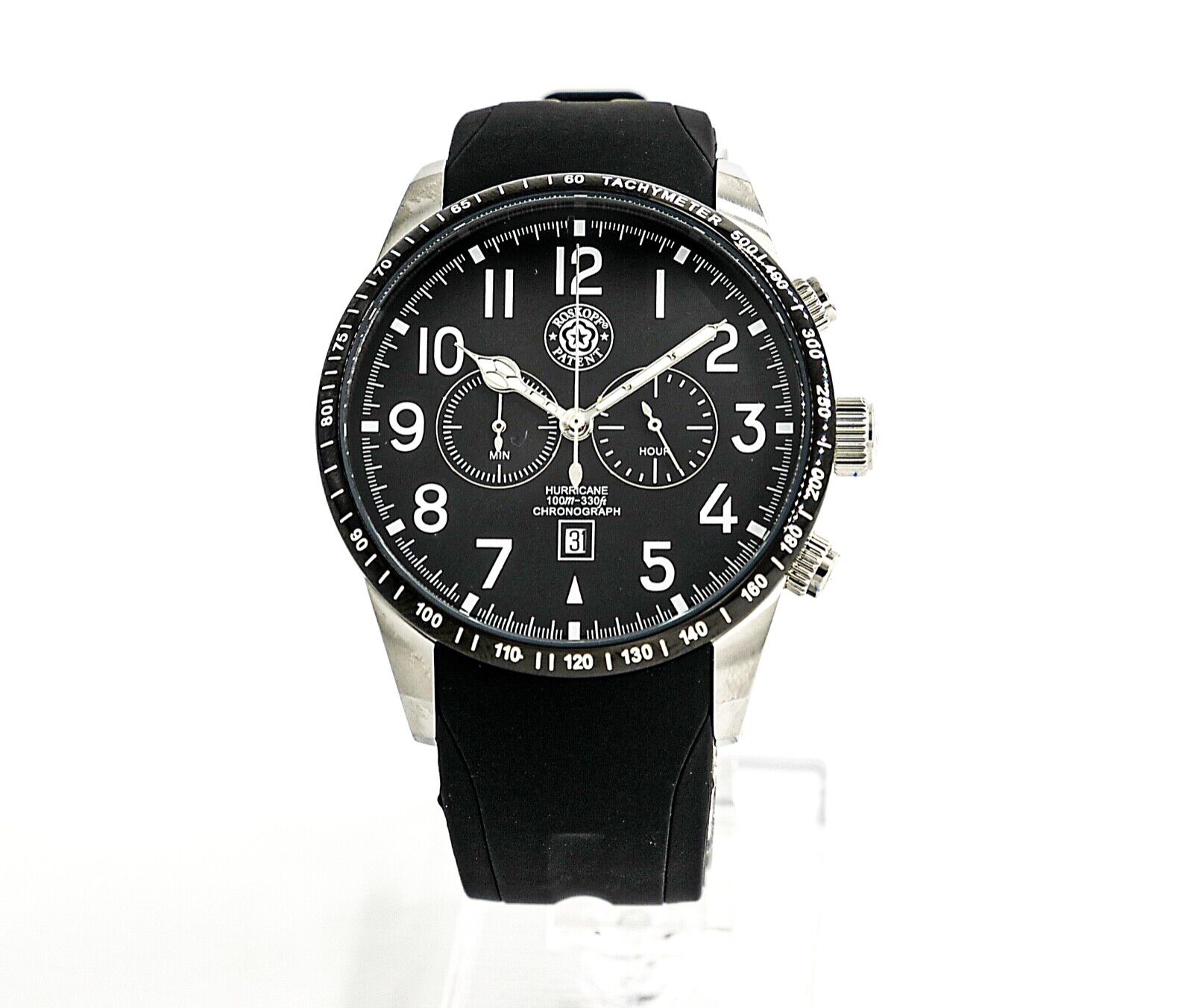 Roskopf Spitfire Hurricane New WW2 Pilots Chronograph, Black Dialled Chronograph