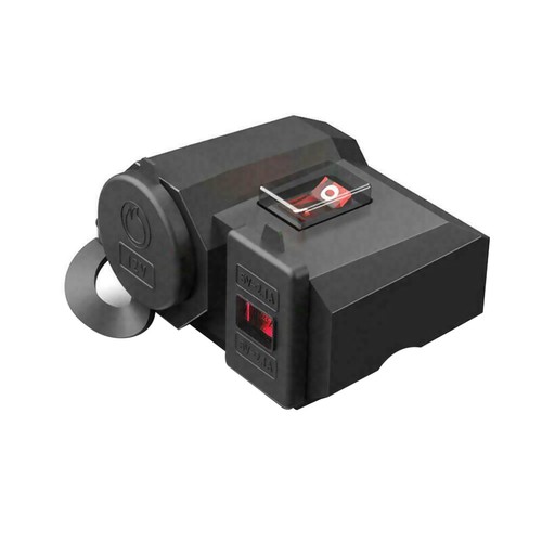 Motorcycle Cigarette Lighter 12V Dual USB Charger LED Digital Voltmeter Socket A - Picture 3 of 14