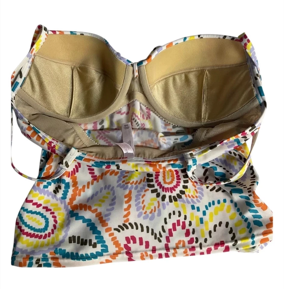 Sujetador Tankini Vintage Victoria’s Secret 36B Top de Natación Integrado con Aros Foto 3 de 4