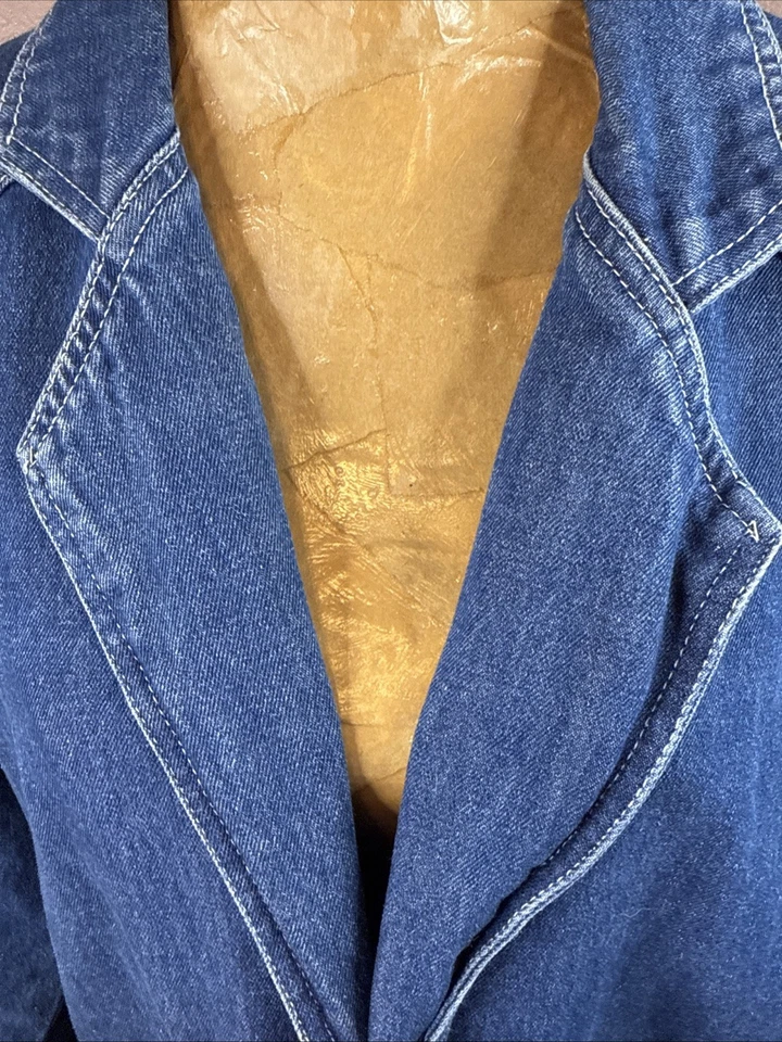 Chaqueta Larga Jean Botón a Presión Marca Michael Jackson Años 80 RARA De Colección Mediana Foto 4 de 4