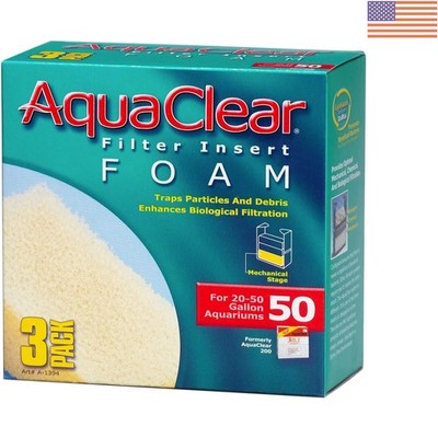 Efficient 50 Foam Filter Inserts - Perfect for Crystal Clear Aquarium Water