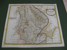 100% ORIGINAL LARGE LINCOLNSHIRE BY ROBERT MORDEN C1722 VGC HAND COLOUR BOSTON