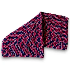 Hand Crocheted Blanket Baby Lap Afghan Purple Pink Assorted Shades 34"x34"" NWOT