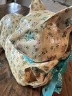 Cat Figurine Floral Paper Mache Decopaupage Vintage Signed Statue Cottage core — photo 9