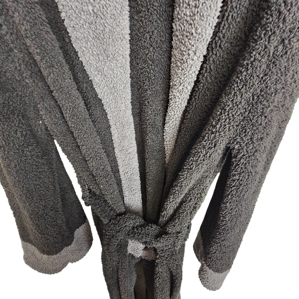 Bata larga Barefoot Dreams para mujer L/XL negra gris polar CozyChic Lite Foto 3 de 4