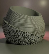 Modern Dual Texture Planter Pot | Stone & Tile Finish | Unique Succulent Bowl