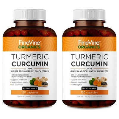 Turmeric Curcumin 95% Curcuminoids with BioPerine Black Pepper & Ginger Extract