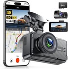 4K Dash Cam Front and Rear with 5Ghz WiFi GPS, Dual Dashcam with 64GB Card, 3" S
