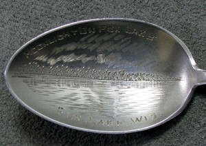 Vintage Sterling Silver Fishing Souvenir of Wisconsin Moonlight on Fox Lake