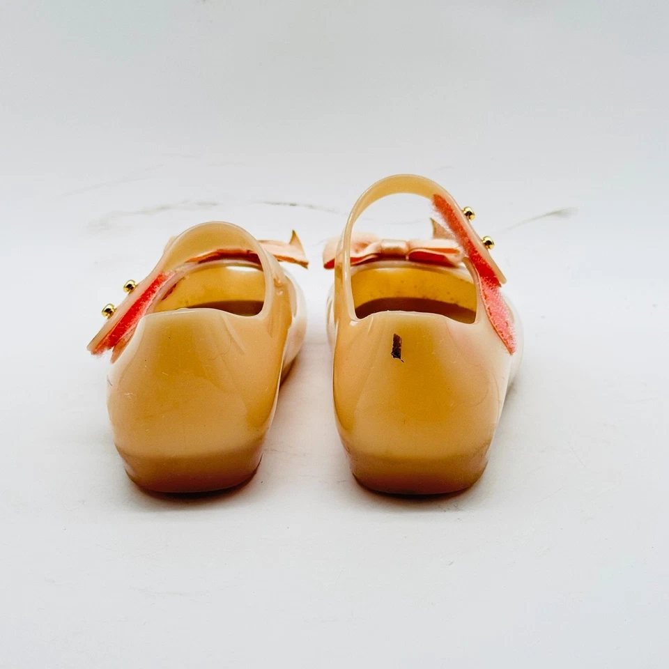 Mini Melissa Shoes Girls 8C Pink Mary Janes Ballet Flats Bow Ultra Girl Shoes - Image 4 of 4