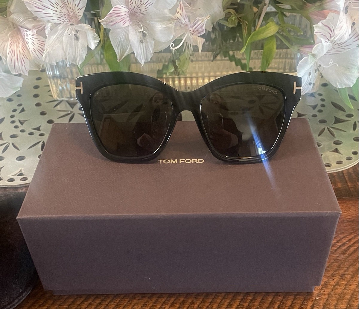 NEW TOM FORD TF 1217 ECO 01A ELVIRA BLACK AUTHENTIC SUNGLASSES 55