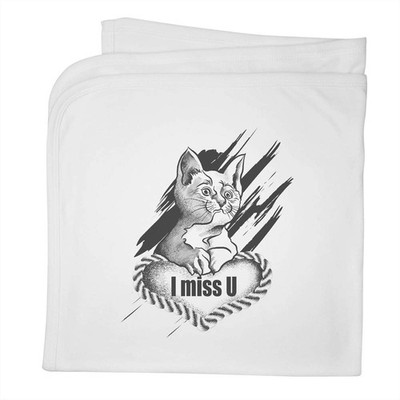 'A Cat s Lonely Heart' Cotton Baby Blanket / Shawl (BY00040625)