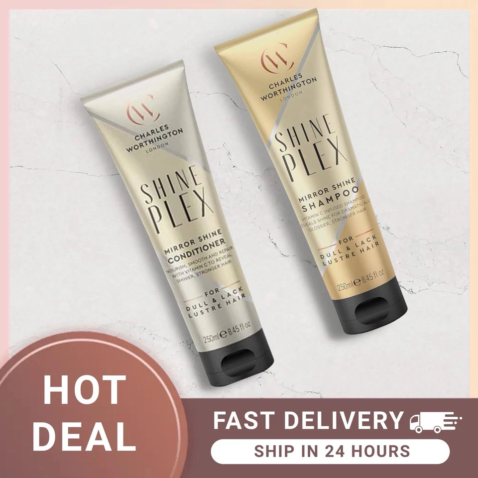 Charles Worthington SHINEPLEX Mirror Shine Shampoo and Conditioner 250 Ml Each
