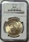 1922 Peace Dollar $1 NGC MS 65 Silver Coin