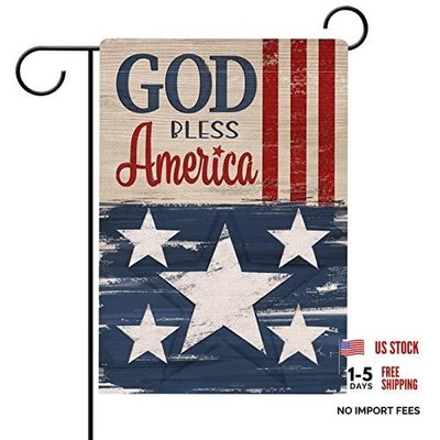 God Bless America 4th of July Patriotic Garden Flag Double Sided, 12'' x 18''