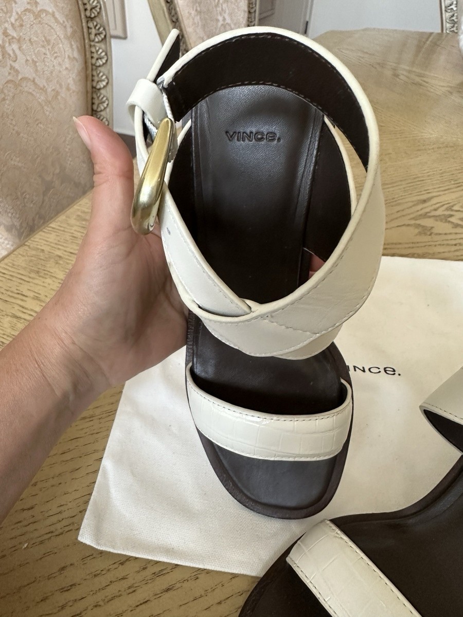 Vince Genuine Leather Straps,Metal Heel Sandal,Sz7, Pre  display picture 2