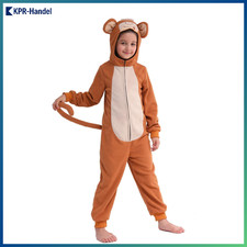 Affenkostüm für Kinder X-Groß (10-12) – Halloween Einteiler Vlies