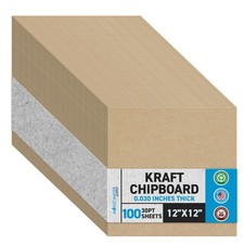 MagicWater Chipboard Sheet for DIY Projects - 12x12 Inch - 100 Pack - 30 pt - He