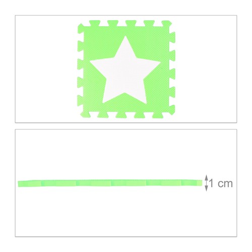 27 x Puzzlematte Kinder Babymatte Krabbelmatte EVA Spielmatte Sterne weiß-grün - Bild 5 von 11