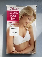 Playtex Cross Your Heart Side Shaping Seamless Satin White Soft Cup Bra 34B  