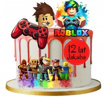 Roblox Computerspiel Essbar Tortenaufleger Torte Geburstag Zuckermasse +NAME