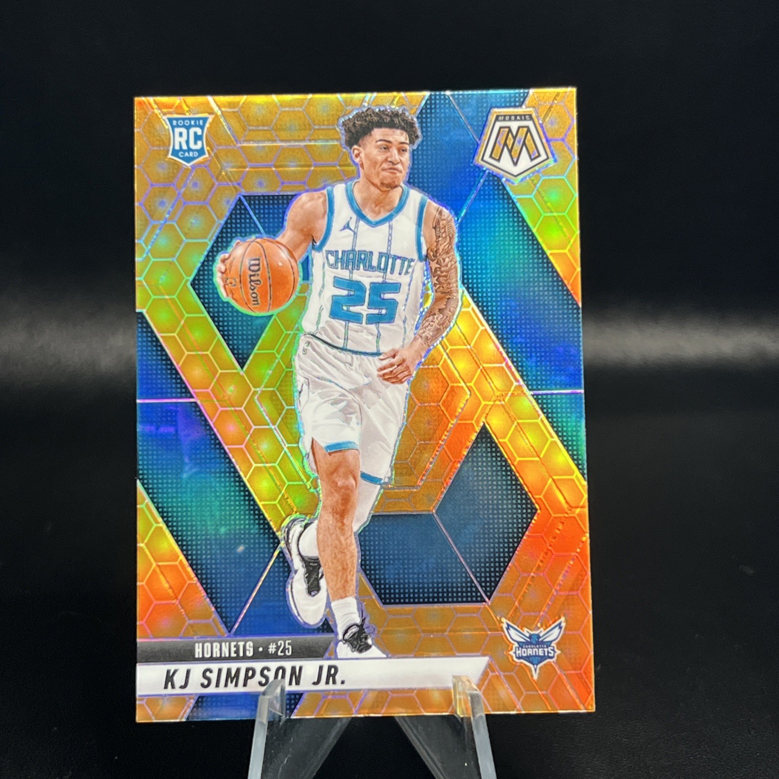 2024-25 KJ Simpson Jr. ROOKIE SSP CASE HIT Mosaic Honeycomb Prizm #239 Hornets