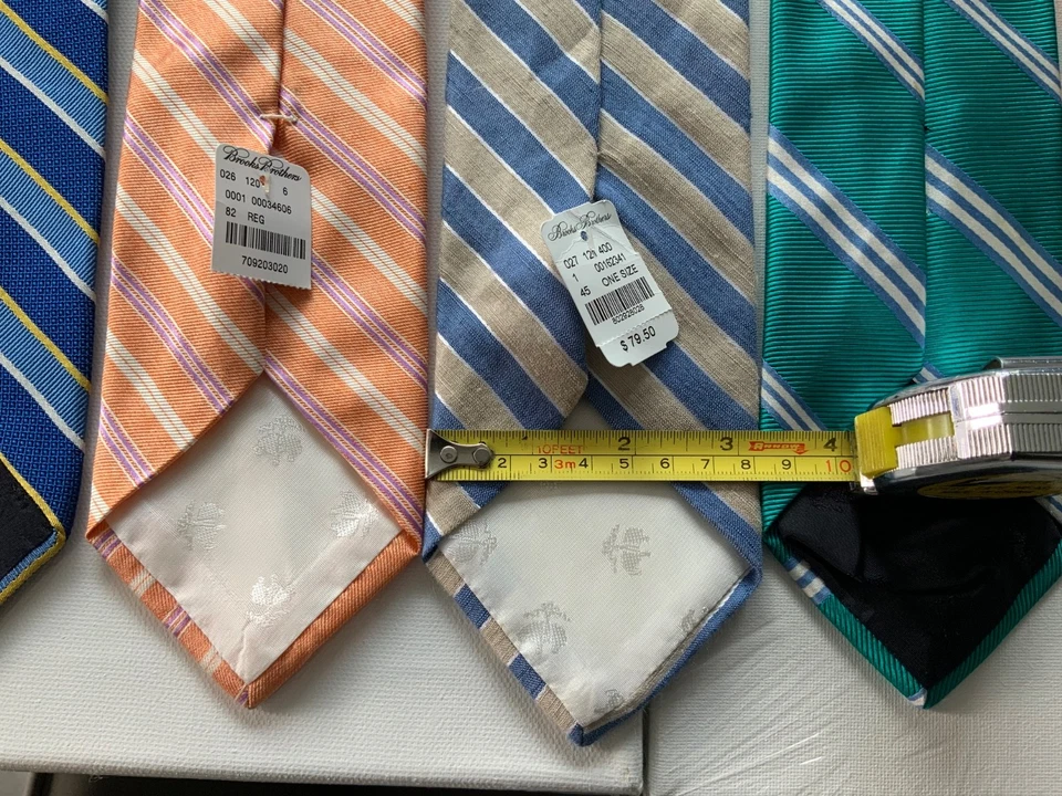 "Corbatas Brooks Brothers para hombre colores pastel 3""-3,25"" de ancho lote de 7 REPP RAYAS EE. UU." Foto 4 de 4