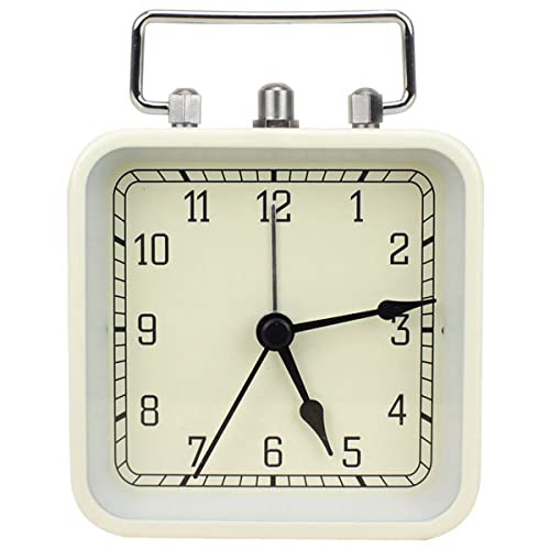 Reloj de Mesa Cuadrado, Retro Metal Silencioso Antimarca Escritorio Estante Reloj - Imagen 1 de 6