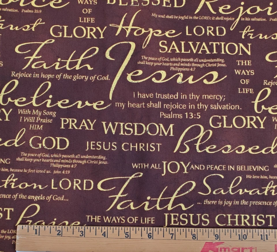 Lote de 2 Tela Versículo Bíblico Cristiano Hermano Hermana Diseño Estudio 4.3 Yardas Total Foto 3 de 4