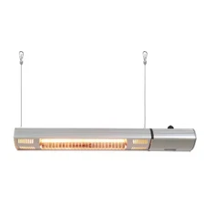 Wall Mounted or Hanging Infrared Electric Outdoor Heater with Remote - Silver 