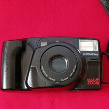 Olympus IZM230 Quartz Date Film Camera w/ Case  Manual, Used, Black