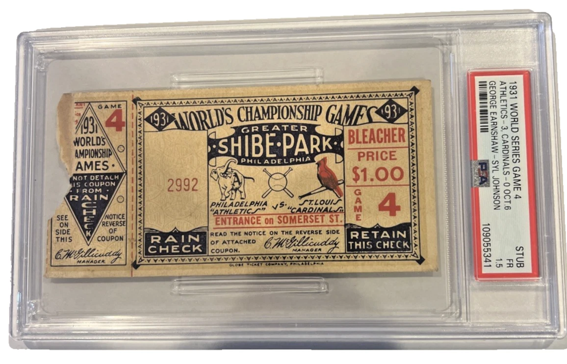 Baseball 1931 Year Vintage Sports Ticket Stubs for sale | eBay