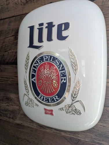 Vintage Miller Lite Beer Wall Sign Bar Man Cave Breweriana High Life