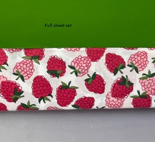 Kate Spade NEW YORK FULL Sheet Set 100% Cotton Percale Berries Printed - Picture 5 of 5