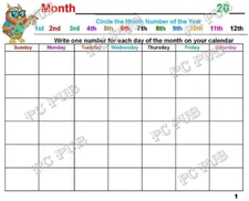 School Calendar Pre Kdg-Grade 3 Students-Teacher Created DIGITAL FILE ONLY