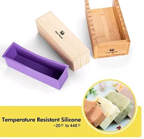 Soap Mold Making Kit Wooden Cutter Measuring Box (44oz Purple Silicone) - Picture 5 of 5
