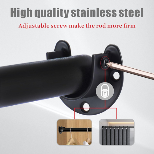 6 Pcs Stainless Steel Closet Rod End Supports for Closet Shelf Wardrobe Curtain - Picture 3 of 12